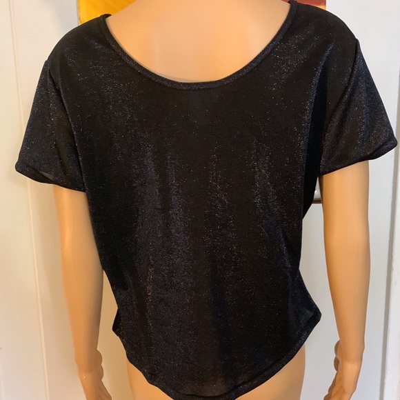 Cinema Etoile Black Shimmer/Shift Short Sleeve Tee - Picture 4 of 5